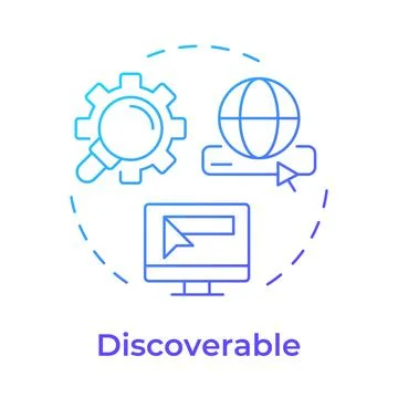 Discoverable blue gradient concept icon 스톡 일러스트