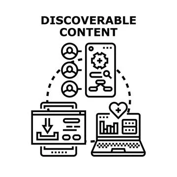Discoverable content concept for digital marketing strategies Stock Illustration