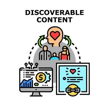 Discoverable content search engine optimization marketing Stock Illustration