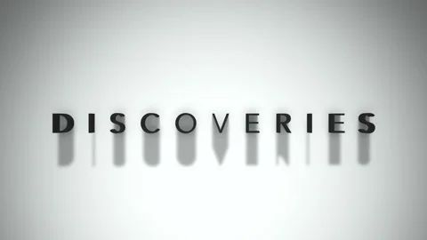 Discoveries 3D title animation matte black text on a white background Stock Footage 300716602