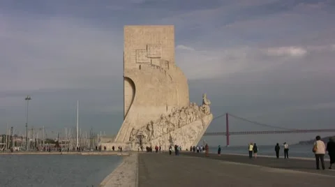 Discoveries Monument in Lisbon Stock Footage 20061774