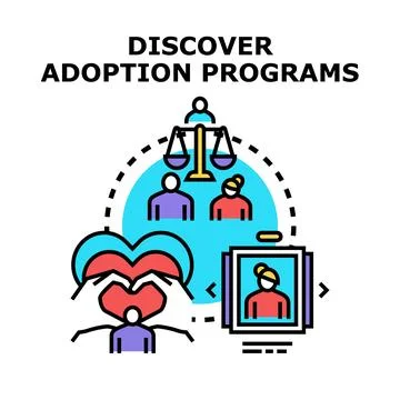 Discovering adoption programs and family legal support 스톡 일러스트