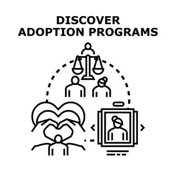 Discovering adoption programs and family legal support Stock Illustration
