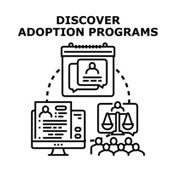 Discovering adoption programs and family legal support Stock Illustration