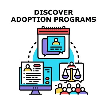 Discovering adoption programs and family legal support Stock Illustration