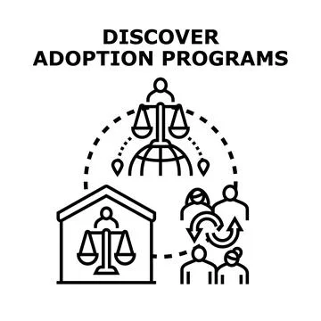 Discovering adoption programs and legal family placement Illustrazione stock