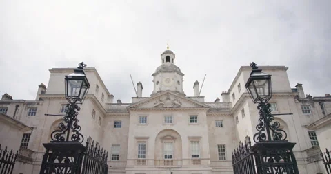 Discovering the Architectural Features of The Horse Guards House, Whitehall Stock Footage 288095892