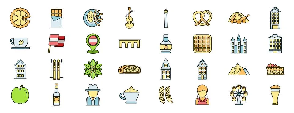 Discovering austria, exploring iconic landmarks, culture, and cuisine throu.. Illustrazione stock