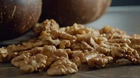 Discovering the benefits of walnut kernels for your health Stock Footage 327581307