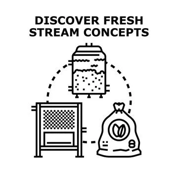 Discovering fresh stream concepts vector illustration イラスト素材