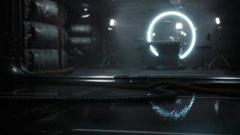 Discovering a futuristic laboratory setting with glowing elements and tools Stock Footage 307284850