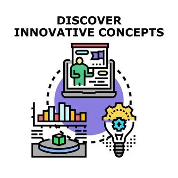 Discovering innovative concepts for business development and creativity Stock Illustration