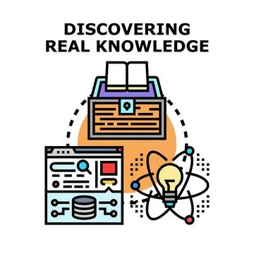 Discovering knowledge, research, and scientific exploration concept Illustrazione stock