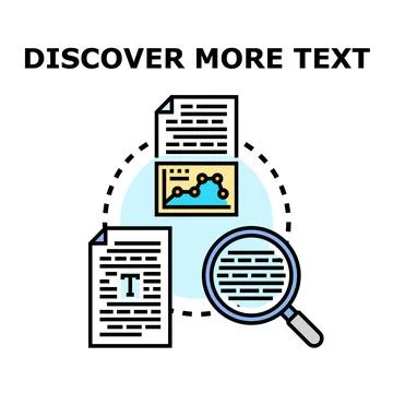 Discovering more information and text documents concept Stock Illustration