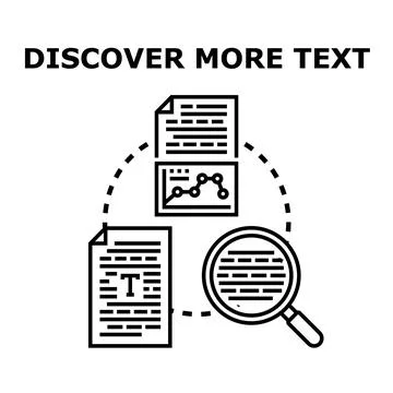 Discovering more information and text documents concept Stock Illustration