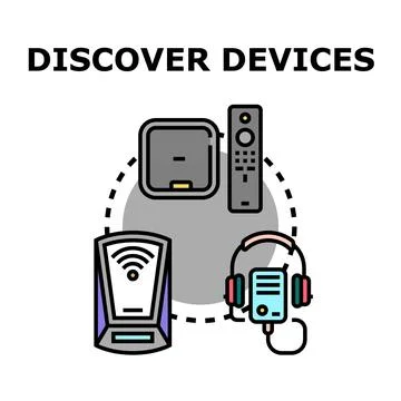 Discovering network connected smart electronic devices concept 库存插图