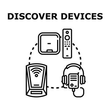 Discovering network connected smart electronic devices concept Illustrazione stock