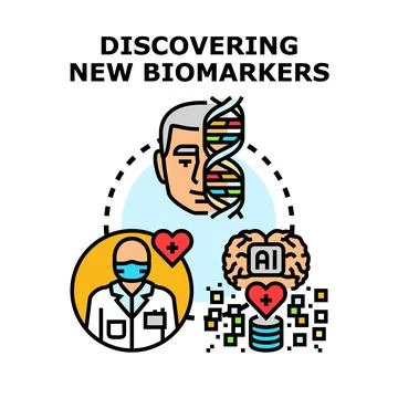 Discovering new biomarkers using artificial intelligence and genetic research Stock Illustration