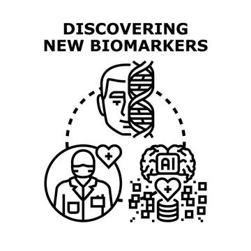Discovering new biomarkers using artificial intelligence and genetic research Stock Illustration