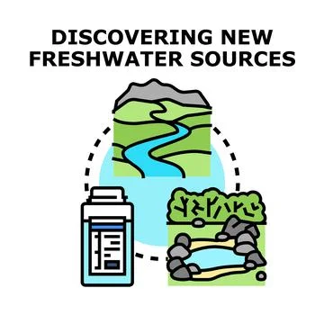 Discovering new freshwater sources concept vector Illustrazione stock
