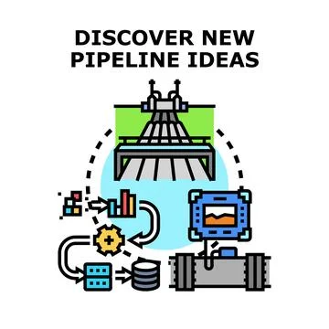 Discovering new pipeline ideas development process vector Stock Illustration