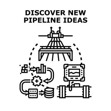 Discovering new pipeline ideas development process vector Stock Illustration