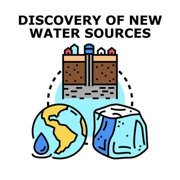 Discovering new water sources finding clean water supply Ilustración de archivo