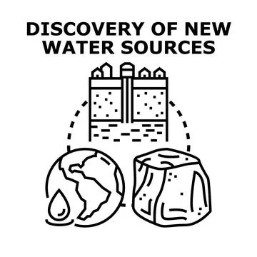 Discovering new water sources finding clean water supply Ilustración de archivo