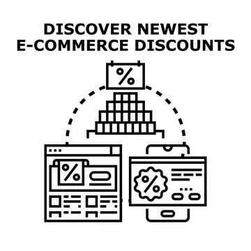 Discovering newest e commerce discounts concept vector 스톡 일러스트