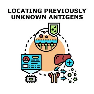 Discovering previously unknown antigens in human body Stockillustratie