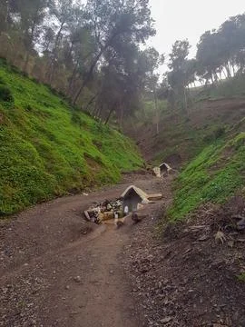 Discovering the pristine spring a hidden gem atop the mountain valley Stock Photos