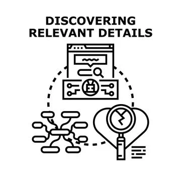 Discovering relevant details, data analysis, and insights concept Stock Illustration