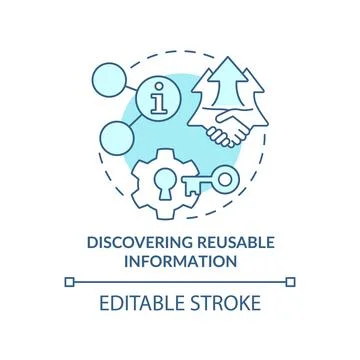 Discovering reusable information turquoise concept icon Stockillustratie