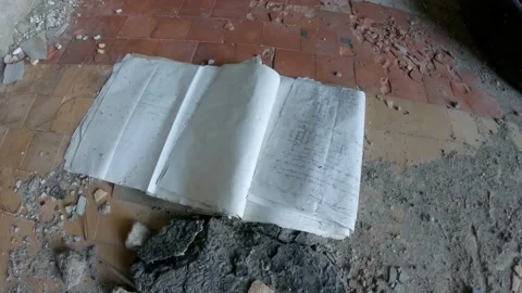 Discovering Some Documents in A Huge Abandoned Soviet Chemical Factory 4k60 Stock Footage 136316081