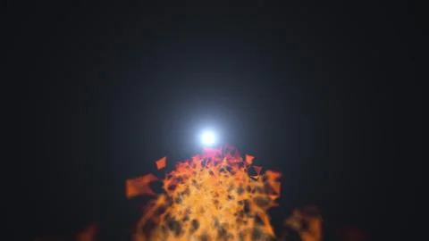 Discovering technology abstraction, light and long tail in the space, 3d render Stock Illustration