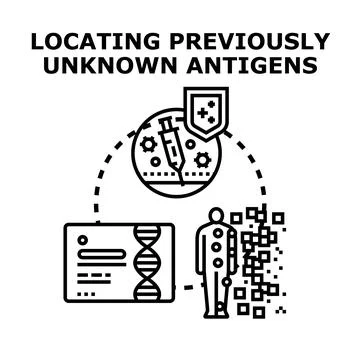 Discovering unknown antigens and developing medical solutions Stockillustratie