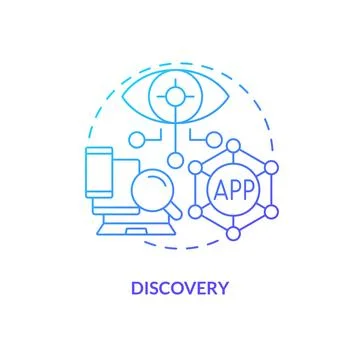 Discovery blue gradient concept icon Stockillustratie