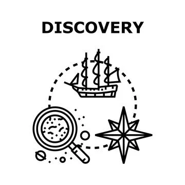 Discovery concept representing exploration and adventure journey Stock Illustration