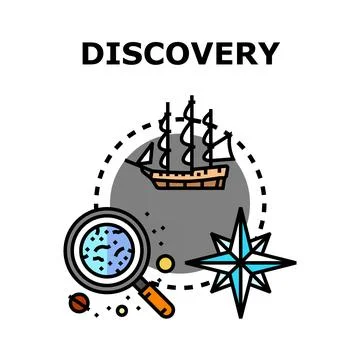 Discovery concept representing exploration and adventure journey Stock Illustration