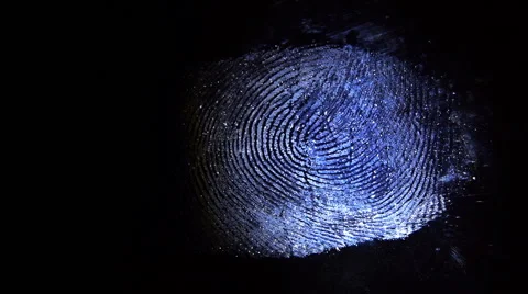 The discovery of the fingerprint on the transparent surface Video stock 45296402