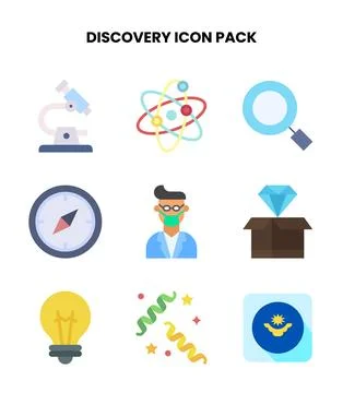 Discovery Flat Graphics Icons Pack Stock Illustration
