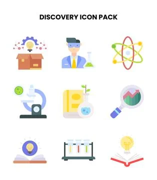Discovery Flat Scalable Icons Pack Stock Illustration