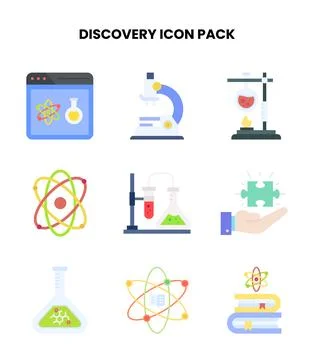 Discovery Flat Scalable Icons Pack Stock Illustration
