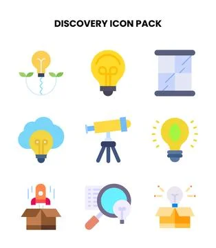 Discovery Flat UI Icons Pack Stock Illustration