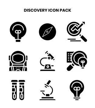 Discovery Glyph UI Icons Pack Illustrazione stock