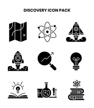 Discovery Glyph UI Icons Pack Illustrazione stock