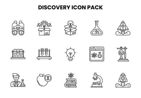 Discovery Line Graphics Icons Pack Illustrazione stock