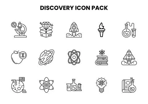 Discovery Line Scalable Icons Pack Stock Illustration