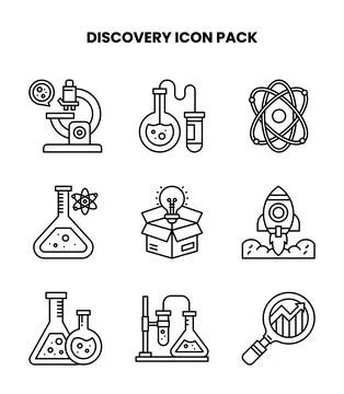 Discovery Line UI Icons Pack Illustrazione stock