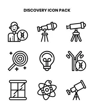 Discovery Line Vector Icons Pack Stock Illustration